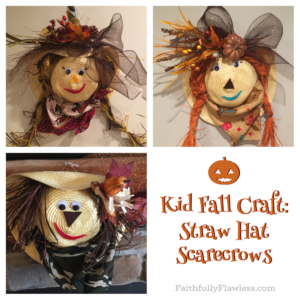 Straw hat scarecrows